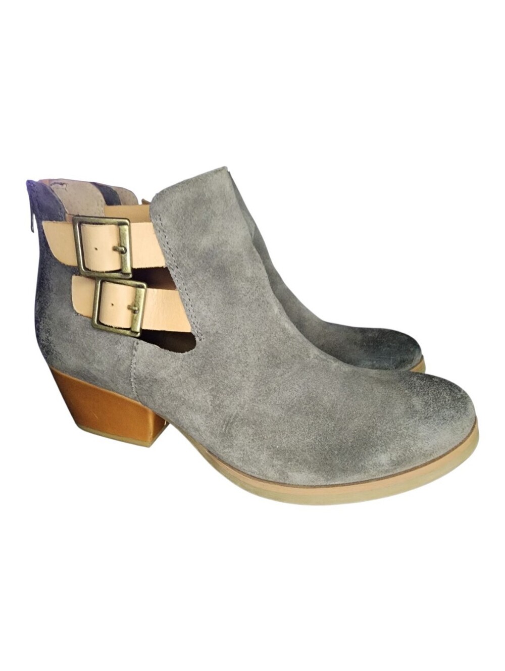 Kork-Ease "Gabriella" Suede Cutout Ankle Bootie, Womens 9